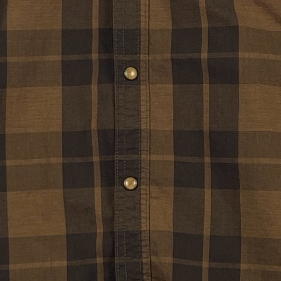 Aviator Shirt Mens Small Pilot Academy United States Pearl Snap Brown‎ Plaid - Picture 7 of 13